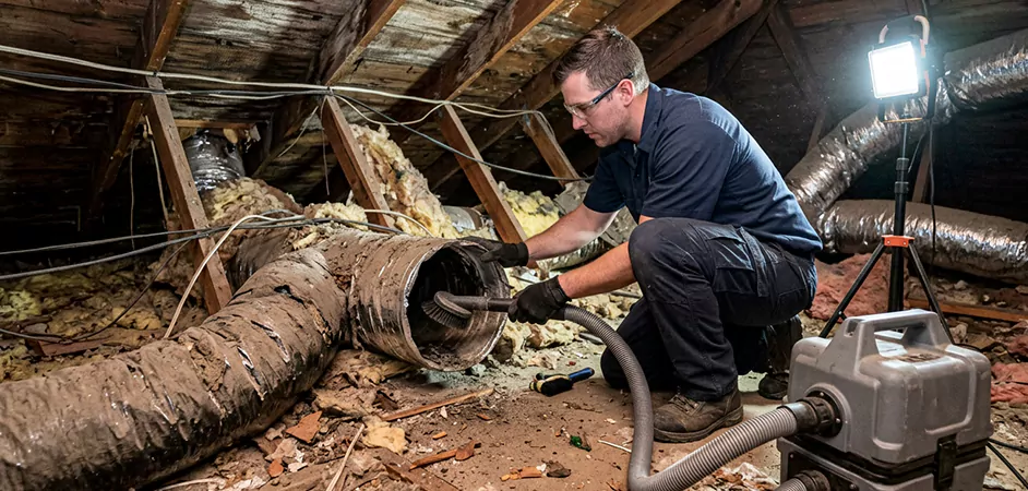 Storm-Damaged Attic Duct Cleaning in Howell