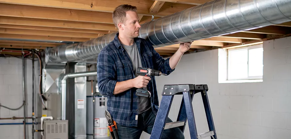 Exposed Spiral Ductwork in Howell
